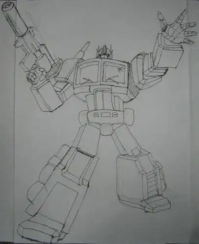 变形金刚五擎天柱的简笔画