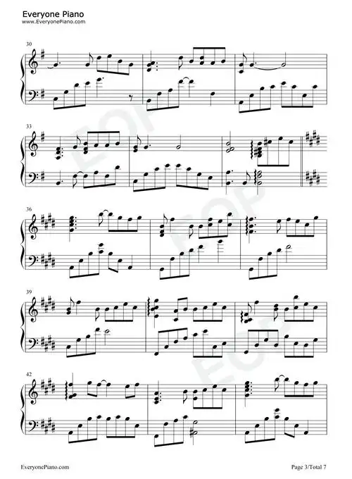 青石巷-原版五线谱预览3-钢琴谱文件(五线谱,双手简谱,数字谱,midi