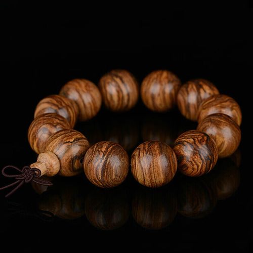zbjp港澳潮牌木手串 印尼花奇楠虎斑纹沉香木佛珠手链 男女今年流行款