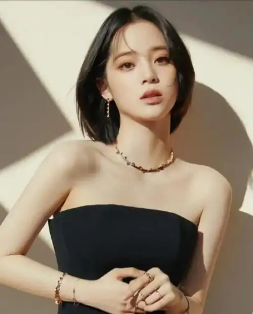 短发的欧阳娜娜真美