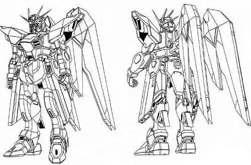 自由高达线条图