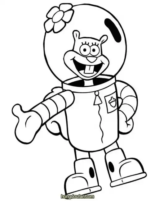 海绵宝宝动画片卡通图片涂色大全-红豆饭小学生简笔画大全