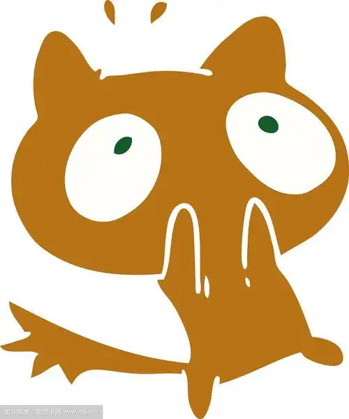 一只受到惊吓的猫的卡通卡哇伊