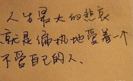 人生最大的悲哀就是偏执地爱着不爱自己的人