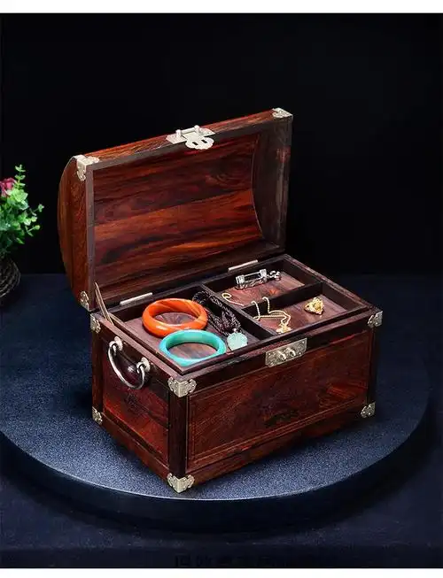大红酸枝官皮箱百宝箱中式复古首饰盒古风婚嫁中国风梳妆盒红木钜惠