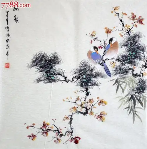 傅鸿纯手绘国画写意花鸟画《秋韵》hn2858