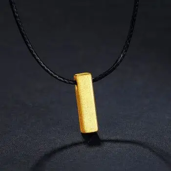 顺丰速运易升999黄金项链男文艺吊坠足金男士项链个性小众设计挂饰送