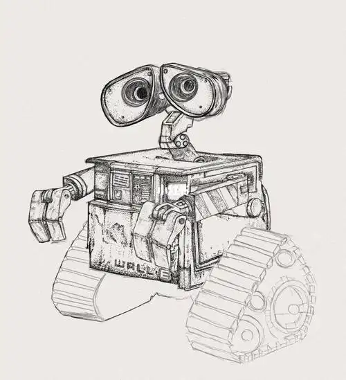 钢笔画|未完成的机器人瓦力