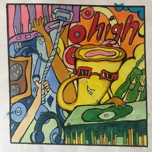 马克笔手绘《音乐》装饰插画,设计基础 |纯艺术|绘画|猫野郡_原创作品