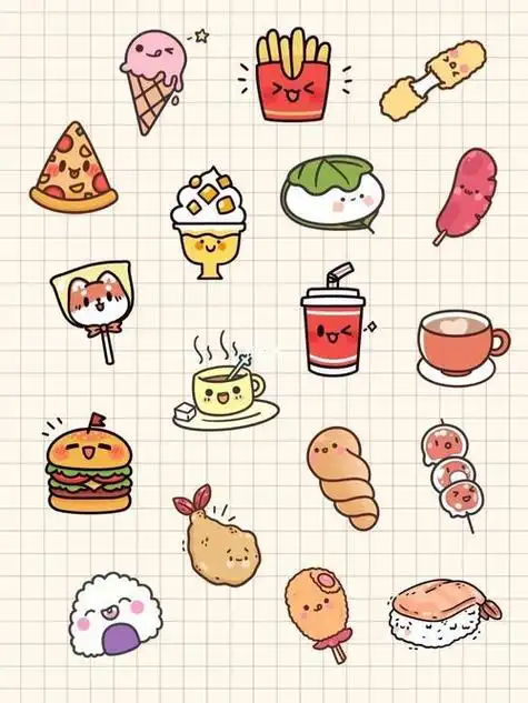 可爱食物简笔画萌萌哒手帐木