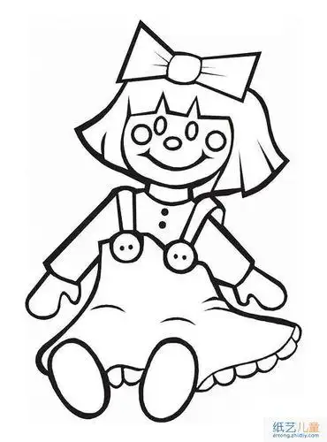 布娃娃简笔画怎么画-儿童简笔画大全布娃娃的儿童简笔画绘画步骤教程