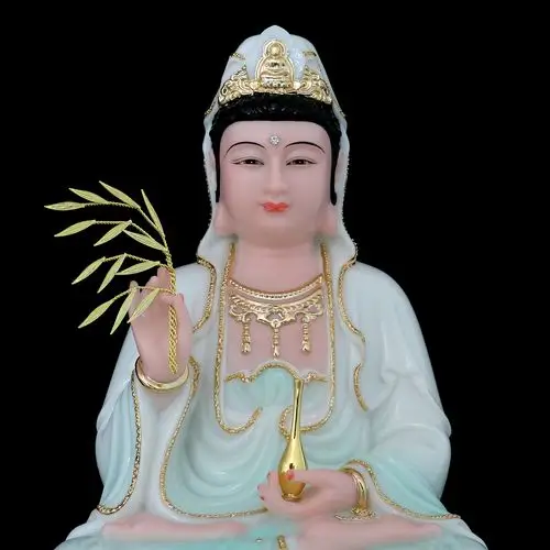 菩萨包邮汉白玉玉观音神像观世音娘娘佛像南海观音摆件