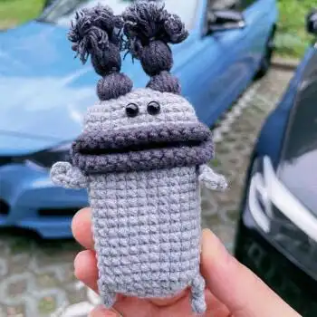 香肠嘴钥匙包 钩针编织香肠嘴钥匙包创意卡通毛线可爱车钥匙保护套抽