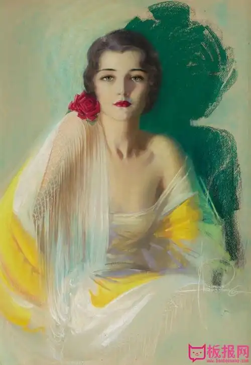 国外水粉人物作品,美丽的女子