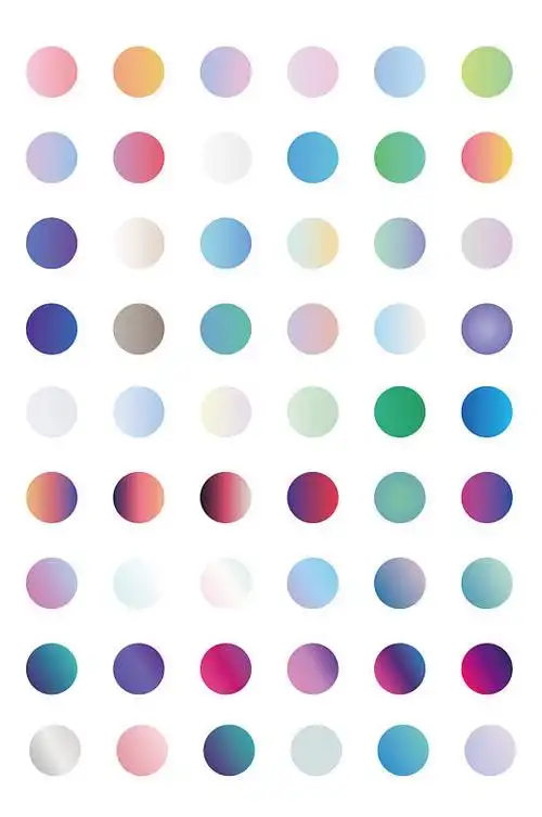 圆形高级色卡渐变色免扣元素