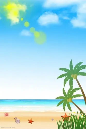 简约阳光沙滩背景