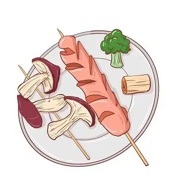 烧烤烤串卡通美食素材烧烤元素
