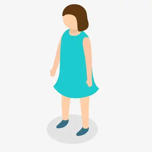 女卡通小人站立素材