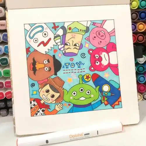 马克笔新手入门打卡day137315临摹@小橙子90大小:15cm*15cm96