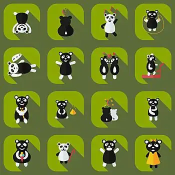 概念,现代,设计,影子,熊猫