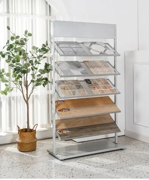 高品质瓷砖展架建材店色板架石材样品架木板门板色卡架铝扣板墙纸架长