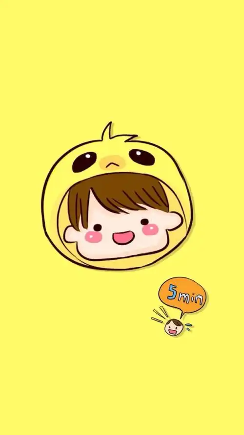 黄色系 简单 清新 卡通 手机屏保
