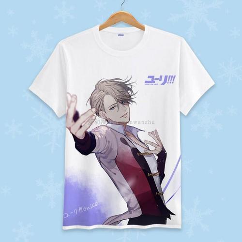 冰上的尤里衣服维克多勇利日系短袖t恤男女大码半袖夏季动漫周边