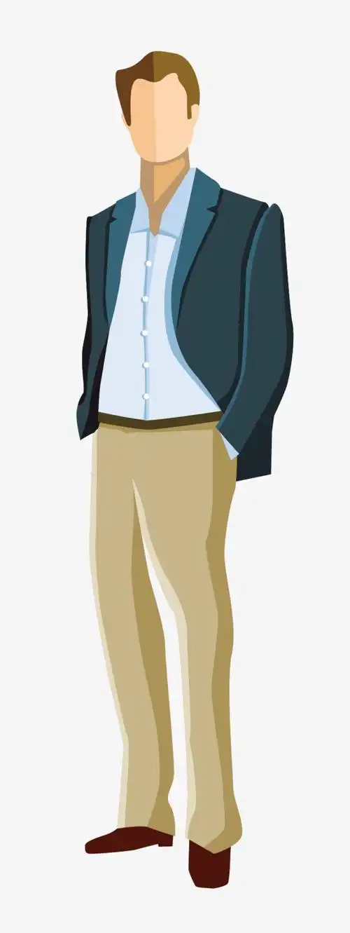 卡通扁平化男生矢量候选人免抠