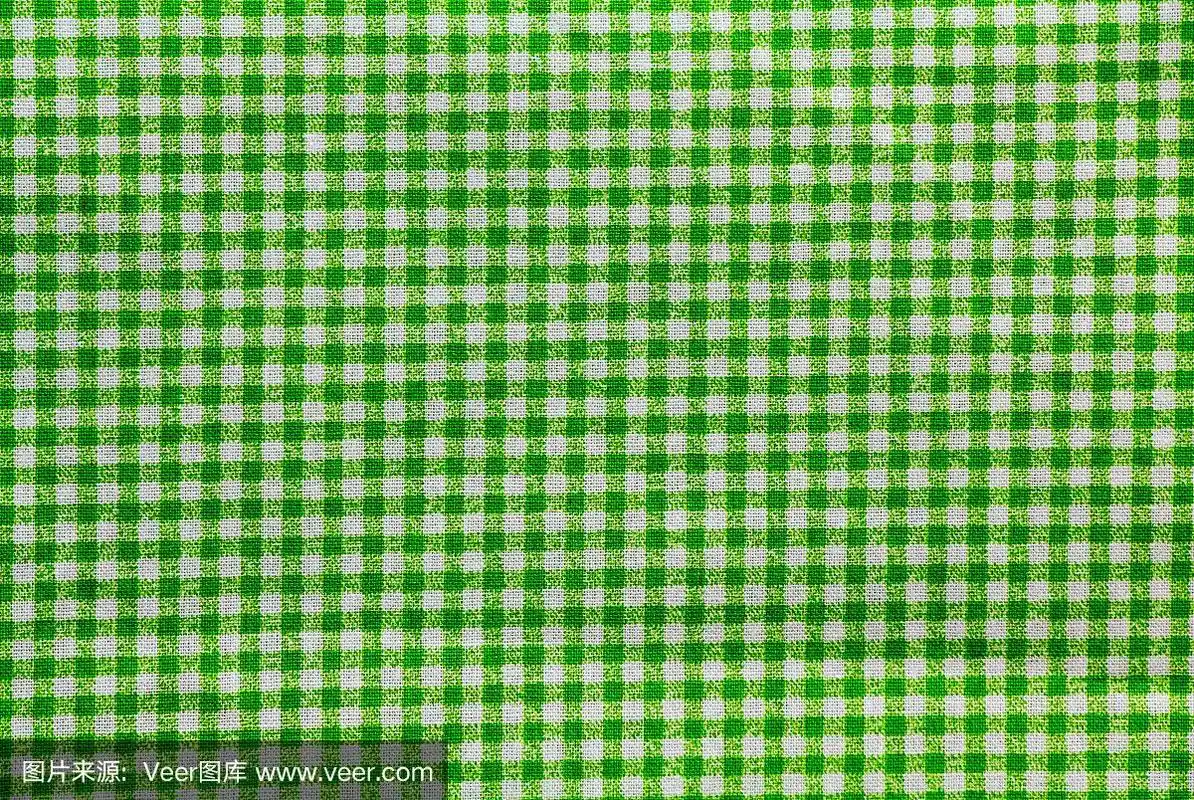 绿色和白色格子桌布旗帜