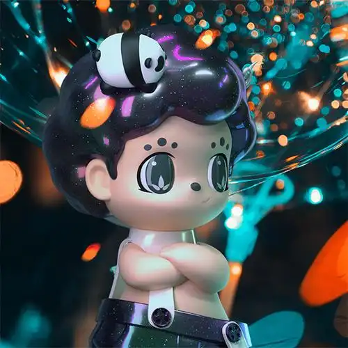 ectoys造梦系列elk星空熊猫正品卡通潮玩手办手办