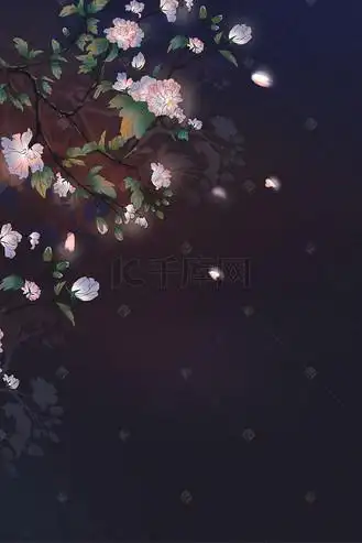 治愈系木槿花黑色背景唯美海报