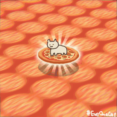 eveonecat 会飞的披萨 gif动图沙雕可爱猫猫表情包