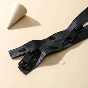 防水拉链条长款双向双开双头羽绒服外套冲锋衣尼龙长拉锁