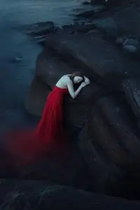 一个人黄昏图片