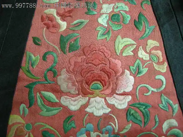 蝶恋石榴花绣片