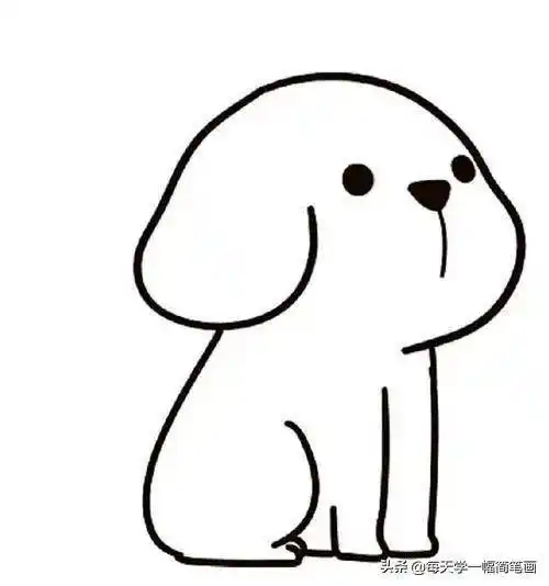 狗怎么画简单又漂亮 可爱小狗简笔画的画法步骤图解
