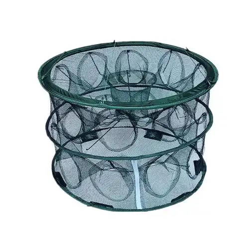 捕鱼工具自动抓鱼大号捕鱼笼圆形渔网鱼笼子折叠虾笼龙虾网扑鱼网