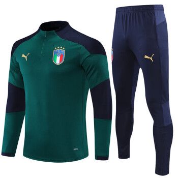 fynu意大利国家队球衣长袖足球训练服套装男半拉链外套收腿裤热身球