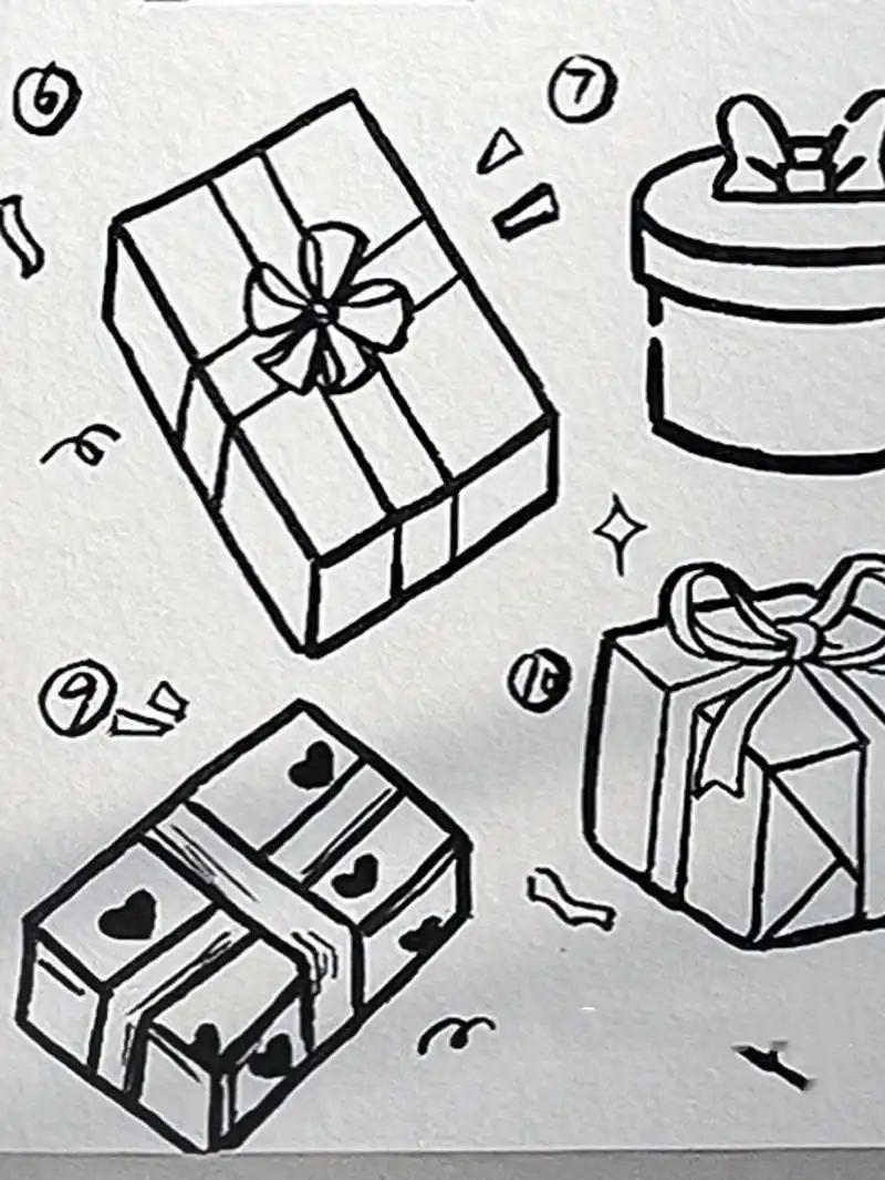 今日简笔画(18)🌼‖礼物🎁盒简笔画🎊 愉快的国庆假期结束啦