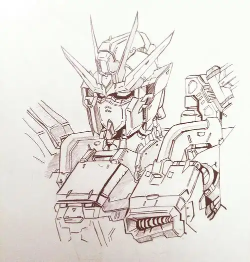 一个半年没正经画过画的高三党在寒假期间偷偷画的高达