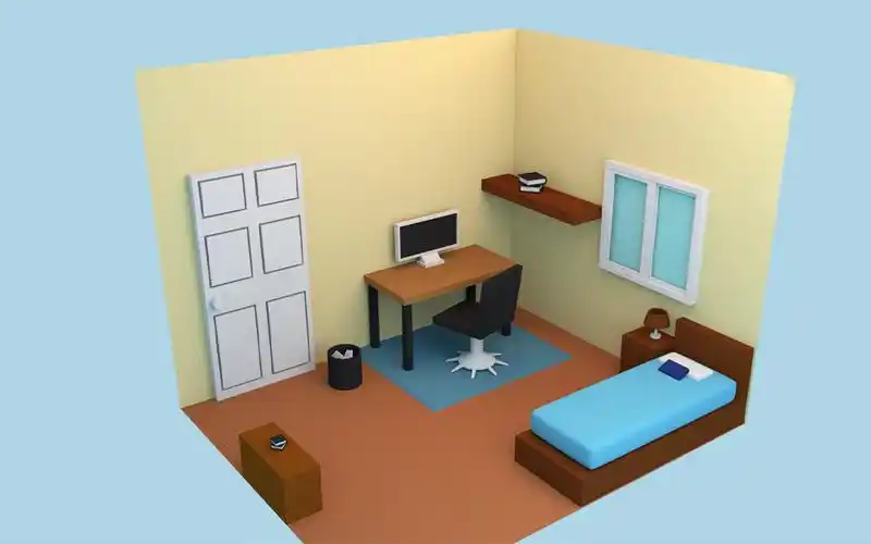 【maya场景建模】适合新手建模的卡通场景模型制作,基础室内场景建模