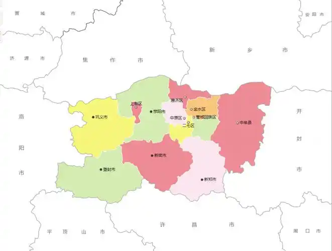 郑州市中原区行政区划地图