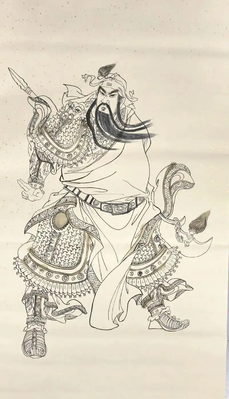 白描关公大家指正#好的作品都是有灵魂的 #把爱绘成最美的风景 - 抖音