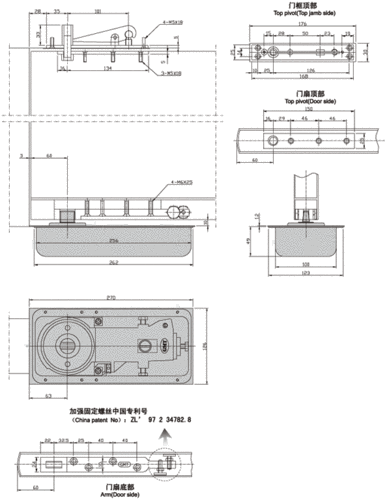 gmt-220-b地弹簧/铝合金/不锈钢/木门/带配件