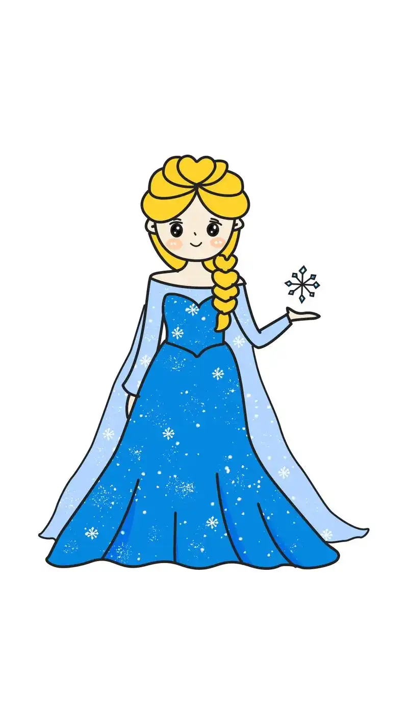 艾莎公主 #简笔画 #儿童画 #启蒙 - 抖音