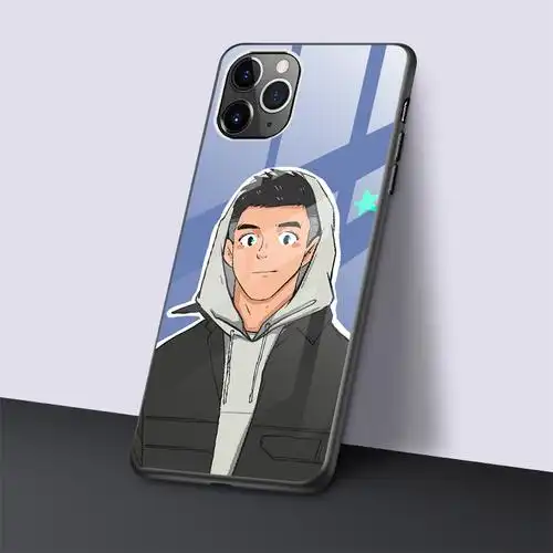 阳光男孩玻璃手机机壳适用小米苹果12promax同志p40手机保护套