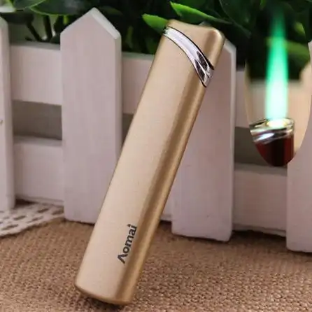 奥麦超细长条绿火防风创意个性充气广告打火机批发 am182-1-阿里巴巴