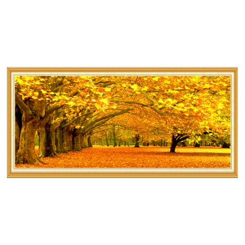 黄金满地十字绣2018新款客厅线绣风景满绣欧式自己绣大幅刺绣正品