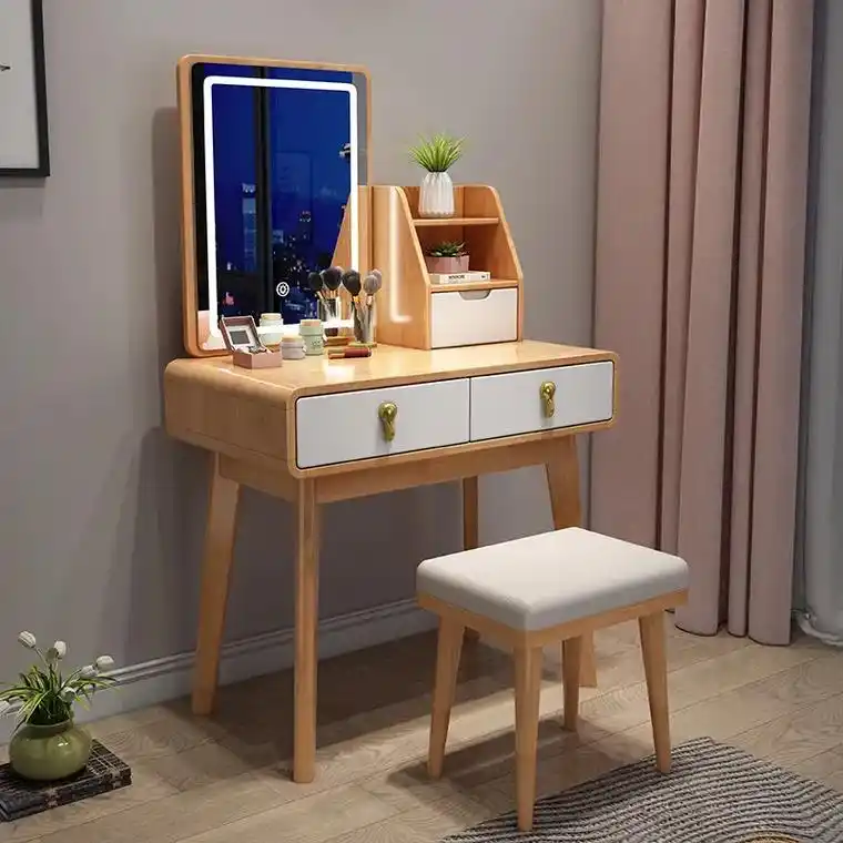 这款梳妆台真的太棒了!实木材质,简约现代,组装也很简单.小户 - 抖音