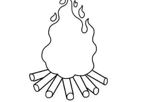 儿童画篝火简笔画怎么画彩色篝火简笔画步骤画法